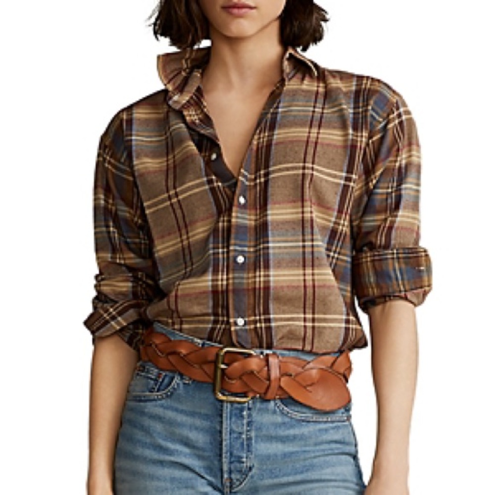 NWT Polo plaid shirt in 864 Plaid Blue